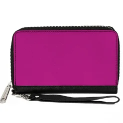 PU Zip Around Wallet Rectangle - Fuchsia