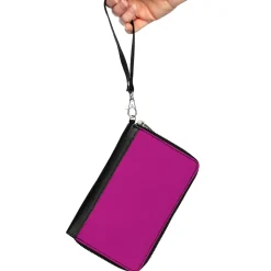 PU Zip Around Wallet Rectangle - Fuchsia