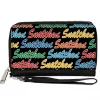 PU Zip Around Wallet Rectangle - SNATCHED Script Black/Multi Color