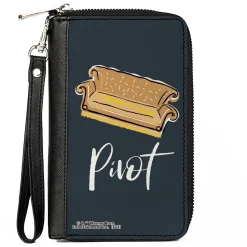 PU Zip Around Wallet Rectangle - Friends Couch PIVOT Gray/White