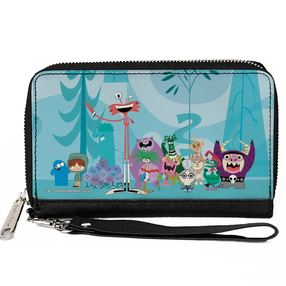 PU Zip Around Wallet Rectangle - Foster's Home for Imaginary Friends Group Pose Blues