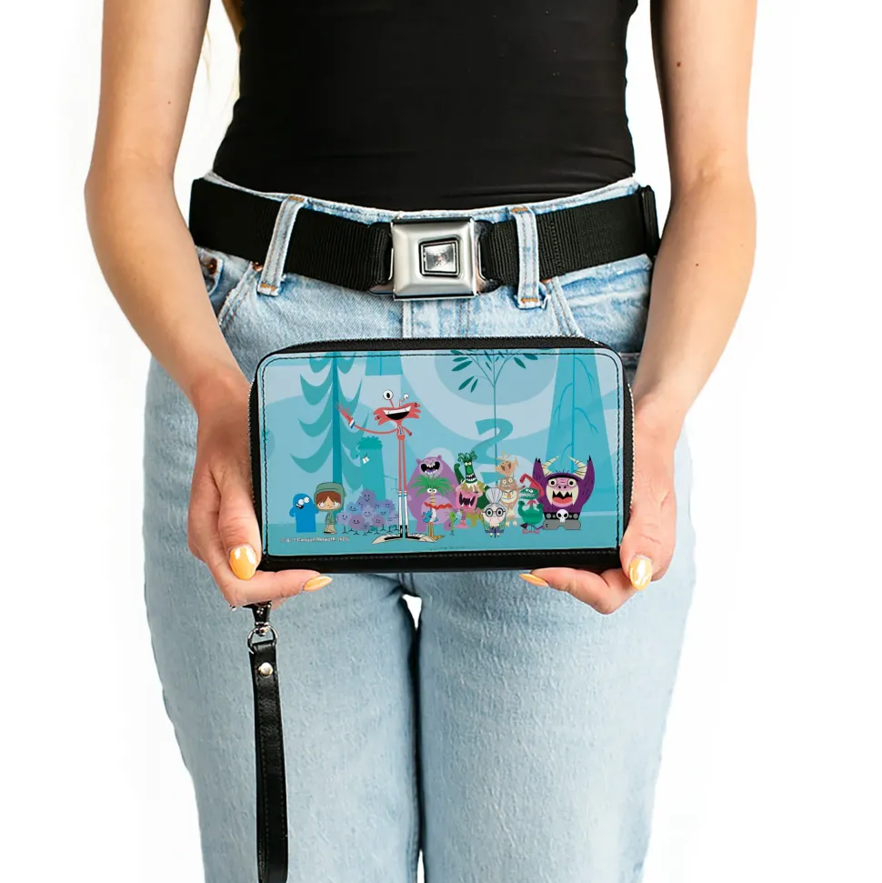 PU Zip Around Wallet Rectangle - Foster's Home for Imaginary Friends Group Pose Blues