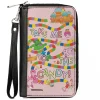 PU Zip Around Wallet Rectangle - Candy Land TAKE ME TO THE CANDY Character Collage Pink/Multi Color