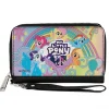 PU Zip Around Wallet Rectangle - MY LITTLE PONY Mane Six Neon Lines Rainbow Pose and Title Logo Multi Color