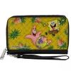 PU Zip Around Wallet Rectangle - SpongeBob SquarePants & Patrick Star Pose Pineapple Gold