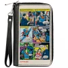 PU Zip Around Wallet Rectangle - Superman Clark Kent Retro Comic Scene Blocks