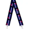 Purse Strap - Flag Leather Black Blue Red White