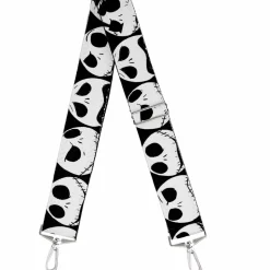 Purse Strap - Nightmare Before Christmas 7-Jack Expressions CLOSE-UP Black White