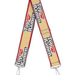 Purse Strap - NISSIN TOP RAMEN Noodle Wave Stripe Orange/White/Yellow