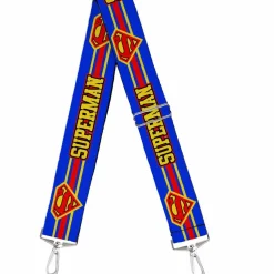 Purse Strap - SUPERMAN Shield Stripe Blue Yellow Red
