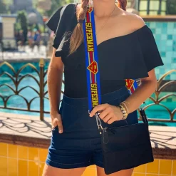 Purse Strap - SUPERMAN Shield Stripe Blue Yellow Red