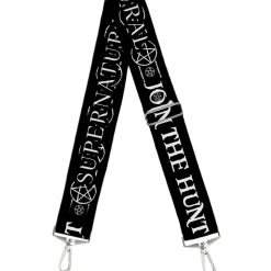Purse Strap - SUPERNATURAL JOIN THE HUNT Icons Logo Pentagrams Black White
