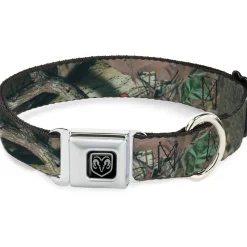 Ram Black/Silver Seatbelt Buckle Collar - Mossy Oak Break-Up Infinity