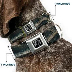 Ram Black/Silver Seatbelt Buckle Collar - Mossy Oak Break-Up Infinity