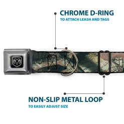 Ram Black/Silver Seatbelt Buckle Collar - Mossy Oak Break-Up Infinity