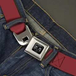 Ram Seatbelt Belt - Burgundy Webbing
