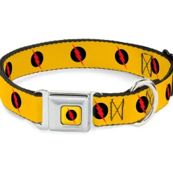 Reverse Flash Logo Full Color Golden Yellow Black Red Seatbelt Buckle Collar - Reverse Flash Logo Golden Yellow/Black/Red