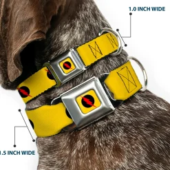 Reverse Flash Logo Full Color Golden Yellow Black Red Seatbelt Buckle Collar - Reverse Flash Logo Golden Yellow/Black/Red