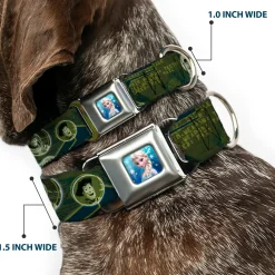 Rex Silhouette Full Colot Black Blue Green Seatbelt Buckle Collar - Buzz Poses/Stars LIKE A BUZZ