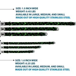 Riddler "?" Black/Silver Seatbelt Buckle Collar - Question Mark Scattere2 Black/Neon Green