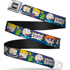 RUGRATS Logo Full Color Seatbelt Belt - RUGRATS Group Pose2 w/Reptar Webbing