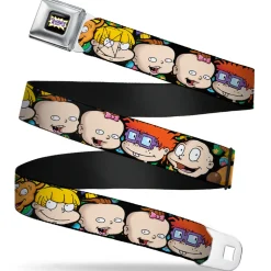 RUGRATS Logo Full Color Seatbelt Belt - Rugrats Character Faces CLOSE-UP Webbing