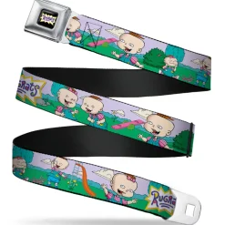 RUGRATS Logo Full Color Seatbelt Belt - RUGRATS Lil & Phil Outdoor Poses Webbing
