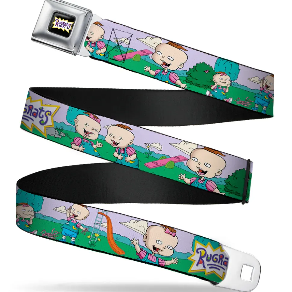 RUGRATS Logo Full Color Seatbelt Belt - RUGRATS Lil & Phil Outdoor Poses Webbing