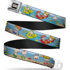 RUGRATS Logo Full Color Seatbelt Belt - Rugrats Beach Play Scene Webbing