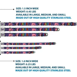 Scattered Candy Full Color Purples Seatbelt Buckle Collar - BING BONG Poses/Candy Purples/Multi Color