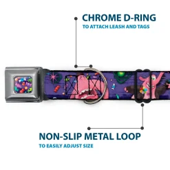 Scattered Candy Full Color Purples Seatbelt Buckle Collar - BING BONG Poses/Candy Purples/Multi Color