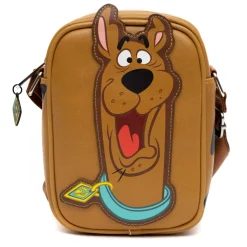 Scooby Doo Bag, Cross Body, Scooby Doo Smiling Face and Spots, Brown, Vegan Leather
