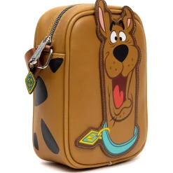 Scooby Doo Bag, Cross Body, Scooby Doo Smiling Face and Spots, Brown, Vegan Leather