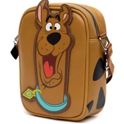 Scooby Doo Bag, Cross Body, Scooby Doo Smiling Face and Spots, Brown, Vegan Leather