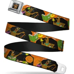 Scooby Doo Face Full Color Black Seatbelt Belt - Scooby Doo Halloween/Snack Spells Webbing