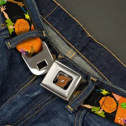 Scooby Doo Face Full Color Black Seatbelt Belt - Scooby Doo Halloween/Snack Spells Webbing