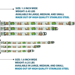 Scooby Doo SD Dog Tag Baby Blue Seatbelt Buckle Collar - Scooby Doo Holiday Scenes and Icons Baby Blue