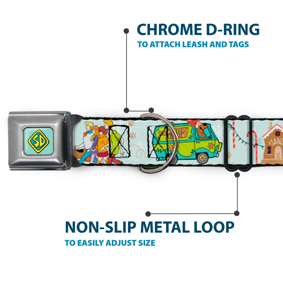 Scooby Doo SD Dog Tag Baby Blue Seatbelt Buckle Collar - Scooby Doo Holiday Scenes and Icons Baby Blue