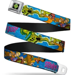 SD Dog Tag Full Color Black Yellow Blue Seatbelt Belt - SCOOBY DOO INC. Group w/Slime Mutant Webbing
