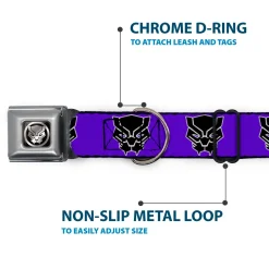 Seatbelt Buckle Collar - Black Panther Avengers Icon Purple/White/Black