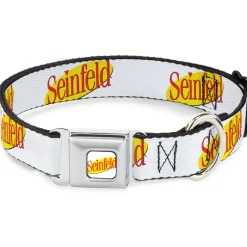 SEINFELD Spotlight Logo Full Color White/Yellow/Red Seatbelt Buckle Collar - SEINFELD Spotlight Logo White/Yellow/Red
