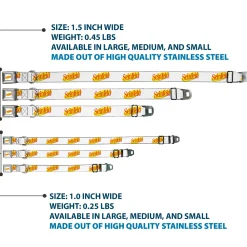 SEINFELD Spotlight Logo Full Color White/Yellow/Red Seatbelt Buckle Collar - SEINFELD Spotlight Logo White/Yellow/Red