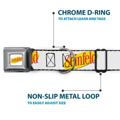 SEINFELD Spotlight Logo Full Color White/Yellow/Red Seatbelt Buckle Collar - SEINFELD Spotlight Logo White/Yellow/Red