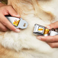 SEINFELD Spotlight Logo Full Color White/Yellow/Red Seatbelt Buckle Collar - SEINFELD Spotlight Logo White/Yellow/Red