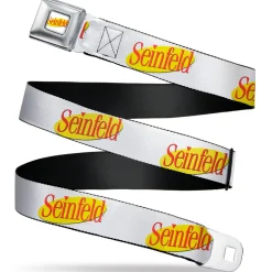 SEINFELD Spotlight Logo Full Color White/Yellow/Red Seatbelt Belt - SEINFELD Spotlight Logo White/Yellow/Red Webbing