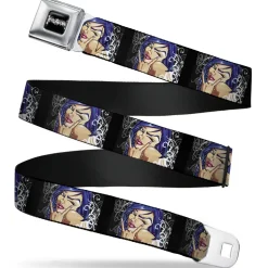 SEXY INK GIRLS Full Color Black White Seatbelt Belt - Rock & Roll Ink Webbing