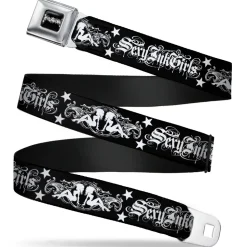 SEXY INK GIRLS Full Color Black White Seatbelt Belt - Sexy Bitch Webbing