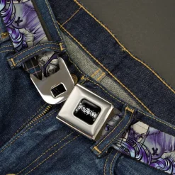 SEXY INK GIRLS Full Color Black White Seatbelt Belt - Sweet Lovely Death Webbing