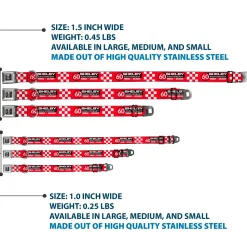 SHELBY Tiffany Split Full Color Black/White Seatbelt Buckle Collar - SHELBY 60th ANNIVERSARY Checker Red/Black/White