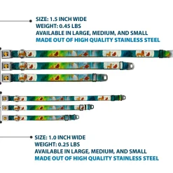 Simba2 CLOSE-UP Full Color Seatbelt Buckle Collar - Lion King Simba, Pumba & Timon Growing Up